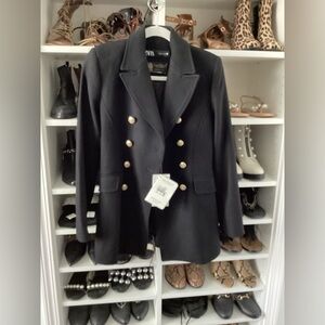 Black double breasted coat